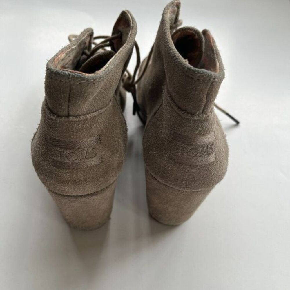 TOMS Women's Kala Desert Wedge Bootie Desert Taupe Suede Size‎ 9.5 Ankle … - Picture 7 of 8